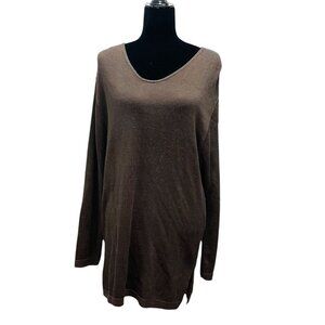 Vtg Carole Little Womens Size Medium Tunic Length Slinky Stretch Casual Sweater